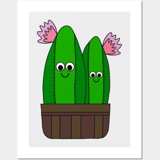 Cute Cactus Design #198: Cacti Cuties In A Basket Posters and Art